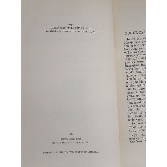 Vintage book romance of Leonardo da Vinci Merejkowski Hard Cover 1940 #A55 - Picture 6 of 9